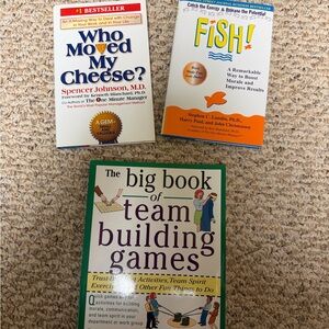 Set of 3 books-Team Building Games/Who Moved My Cheese/Fish